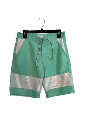 Surf Mentality By Legaci Board Shorts Swim Trunks Green Drawstring Pockets SMALL